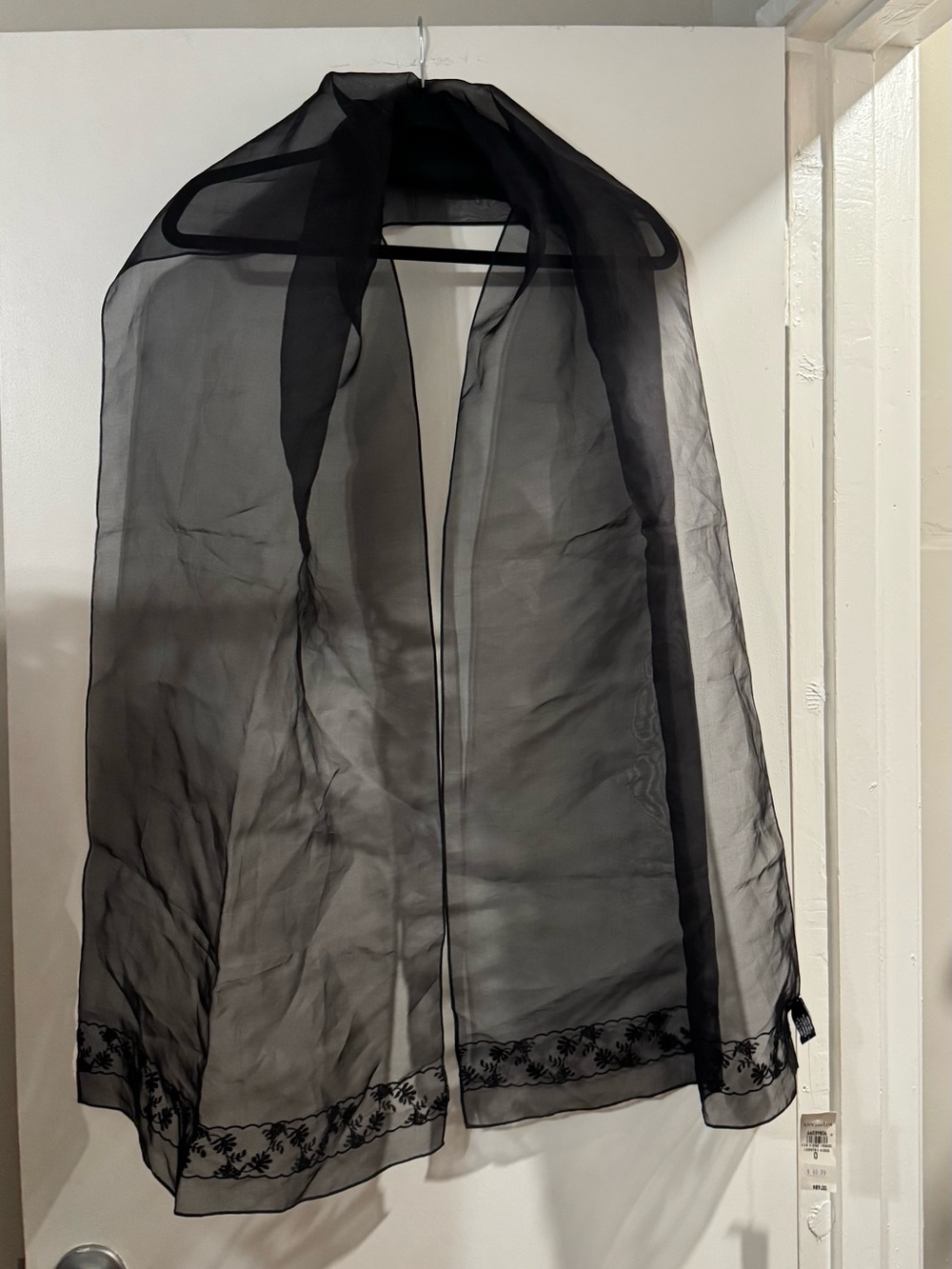 Ann Taylor Black Sheer Draped Scarf Jacket
